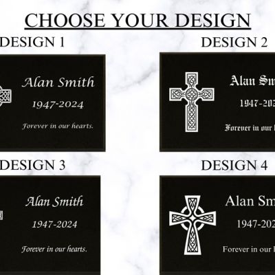 Personalized Memorial Stone – Custom Engraved Black Granite Grave Marker for Lasting Tribute