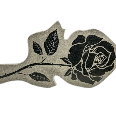 Eternal Beauty: Diamond Engraved Rose on Natural Black Granite – Ideal Home, Mother, or Beloved Woman Timeless Gift