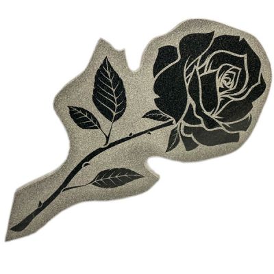 Eternal Beauty: Diamond Engraved Rose on Natural Black Granite – Ideal Home, Mother, or Beloved Woman Timeless Gift